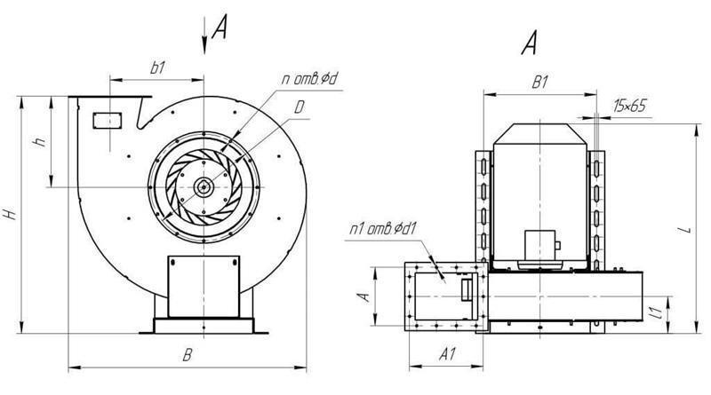 Габаритные размеры вентилятора ВР 132-30